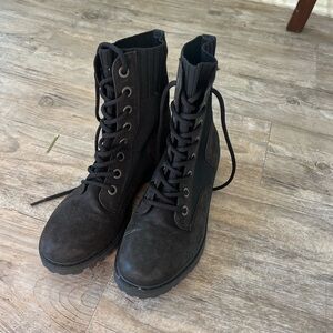 Black Lace-Up combat boots